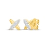 Thumbnail Image 1 of Diamond "X" Mini Stud Earrings 1/15 ct tw 10K Yellow Gold