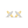 Thumbnail Image 2 of Diamond "X" Mini Stud Earrings 1/15 ct tw 10K Yellow Gold