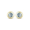 Thumbnail Image 2 of STUDIO BY KAY Aquamarine Bezel-Set Solitaire Stud Earrings 24K Yellow Gold Vermeil Sterling Silver