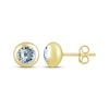 Thumbnail Image 3 of STUDIO BY KAY Aquamarine Bezel-Set Solitaire Stud Earrings 24K Yellow Gold Vermeil Sterling Silver