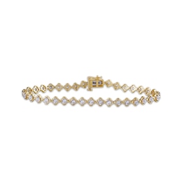 STUDIO BY KAY Lab-Grown Diamond Clover Link Bracelet 1/2 ct tw 24K Yellow Gold Vermeil Sterling Silver 7"