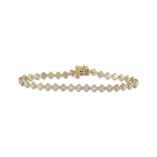 STUDIO BY KAY Lab-Grown Diamond Clover Link Bracelet 1/2 ct tw 24K Yellow Gold Vermeil Sterling Silver 7"