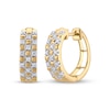 Thumbnail Image 1 of STUDIO BY KAY Diamond Checkerboard Hoop Earrings 1/4 ct tw 24K Yellow Gold Vermeil Sterling Silver
