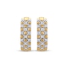 Thumbnail Image 2 of STUDIO BY KAY Diamond Checkerboard Hoop Earrings 1/4 ct tw 24K Yellow Gold Vermeil Sterling Silver