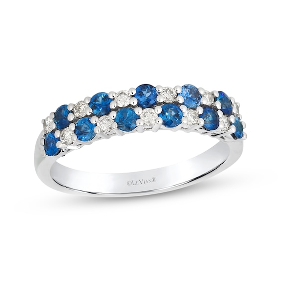 Le Vian Natural Blue Sapphire Ring 1/5 ct tw Diamonds 14K Vanilla Gold