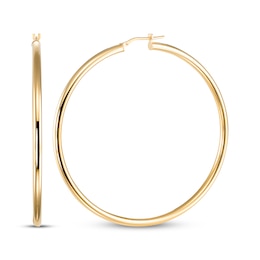 STUDIO BY KAY Tube Hoop Earrings 24K Yellow Gold Vermeil Sterling Silver 65mm