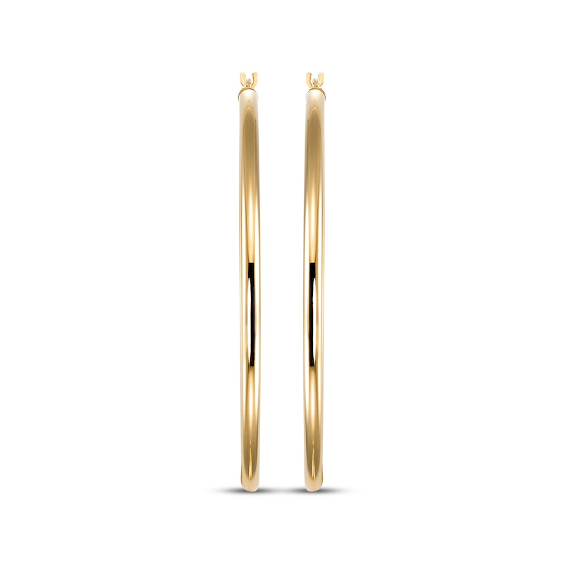 Main Image 2 of Tube Hoop Earrings 24K Yellow Gold Vermeil Sterling Silver 65mm