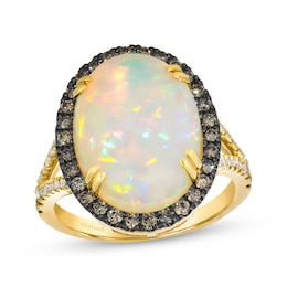 Le Vian Oval-Cut Opal Ring 5/8 ct tw Diamonds 14K Honey Gold