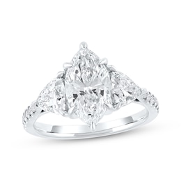 Memories Moments Magic Lab-Grown Diamonds Marquise & Trillion-Cut Three-Stone Engagement Ring 3-1/3 ct tw 14K White Gold