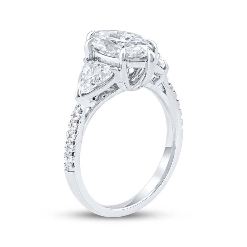 Main Image 2 of Memories Moments Magic Lab-Grown Diamonds Marquise & Trillion-Cut Three-Stone Engagement Ring 3-1/3 ct tw 14K White Gold
