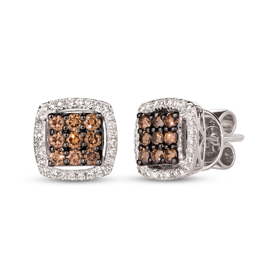 Le Vian Multi-Diamond Cushion-Shaped Stud Earrings 5/8 ct tw 14K Vanilla Gold