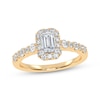 Thumbnail Image 1 of Now + Forever Lab-Grown Diamonds Emerald-Cut Halo Engagement Ring 3/4 ct tw 14K Yellow Gold