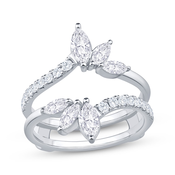 Now + Forever Lab-Grown Diamonds Marquise & Round-Cut Enhancer Ring 1 ct tw 14K White Gold