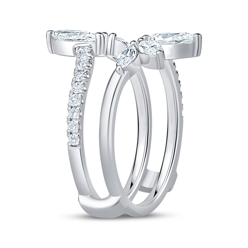 Main Image 2 of Now + Forever Lab-Grown Diamonds Marquise & Round-Cut Enhancer Ring 1 ct tw 14K White Gold