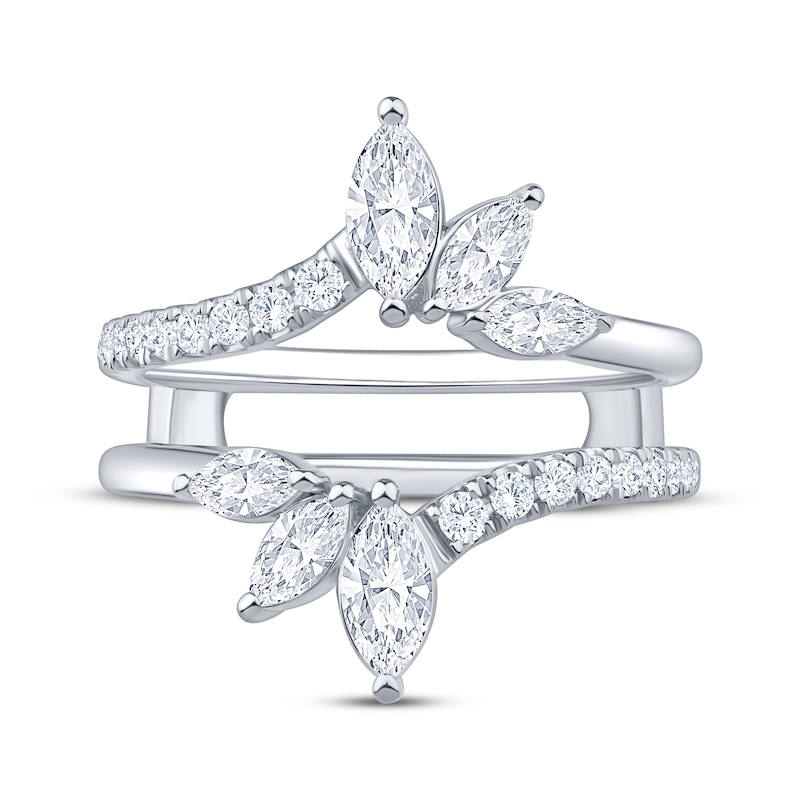 Main Image 3 of Now + Forever Lab-Grown Diamonds Marquise & Round-Cut Enhancer Ring 1 ct tw 14K White Gold