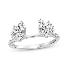 Now + Forever Lab-Grown Diamonds Marquise-Cut Enhancer Ring 1 ct tw 14K White Gold