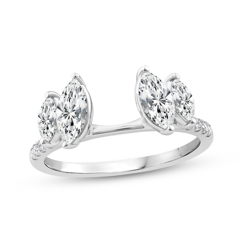 Main Image 1 of Now + Forever Lab-Grown Diamonds Marquise-Cut Enhancer Ring 1 ct tw 14K White Gold