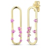 Thumbnail Image 1 of STUDIO BY KAY Pink Lab-Created Sapphire Paperclip Earrings 24K Yellow Gold Vermeil Sterling Silver
