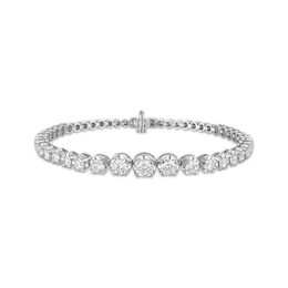 KAY Lab-Grown Diamonds Graduated Buttercup Tennis Bracelet 4 ct tw 10K White Gold 7"