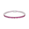 Thumbnail Image 1 of STUDIO BY KAY Heart-Shaped Lab-Created Ruby Line Bracelet Sterling Silver 7.25"
