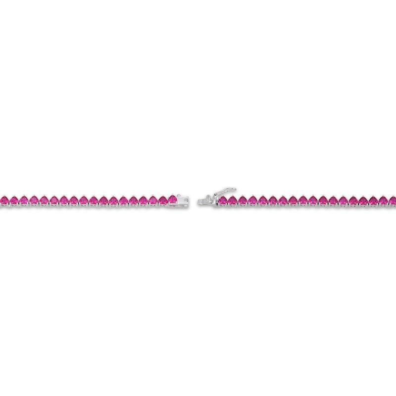 Main Image 3 of STUDIO BY KAY Heart-Shaped Lab-Created Ruby Line Bracelet Sterling Silver 7.25"