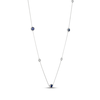 Thumbnail Image 2 of Blue & White Lab-Created Sapphire Bezel-Set Station Necklace Sterling Silver 28"