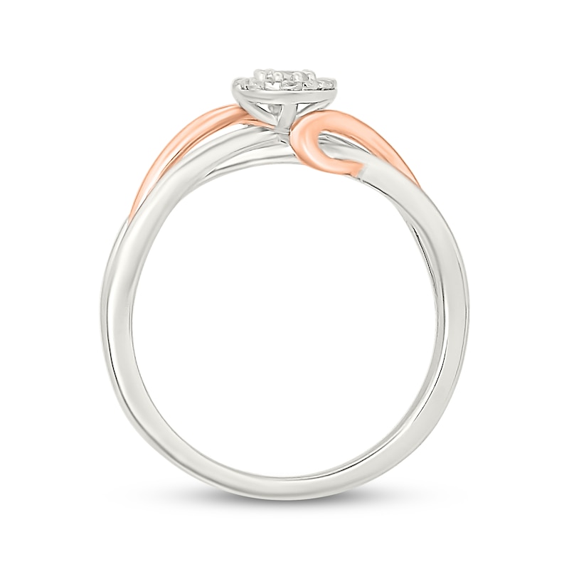 Main Image 3 of Lab-Grown Diamond Multi-Stone Promise Ring 1/5 ct tw Sterling Silver & 10K Rose Gold