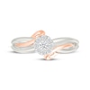 Thumbnail Image 4 of Lab-Grown Diamond Multi-Stone Promise Ring 1/5 ct tw Sterling Silver & 10K Rose Gold