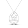 Thumbnail Image 1 of Unstoppable Love Pear-Shaped Lab-Grown Diamond Teardrop Frame Necklace 1/2 ct tw Sterling Silver 19"