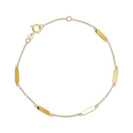 Reaura Bar Station Necklace Repurposed 14K Yellow Gold 7.5"