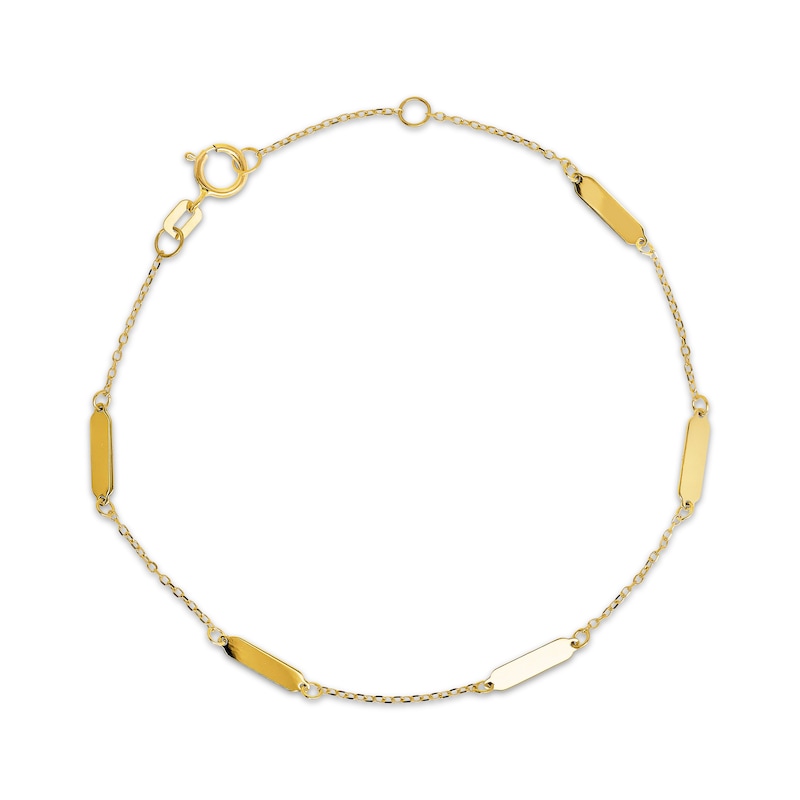 Main Image 1 of Reaura Bar Station Necklace Repurposed 14K Yellow Gold 7.5"