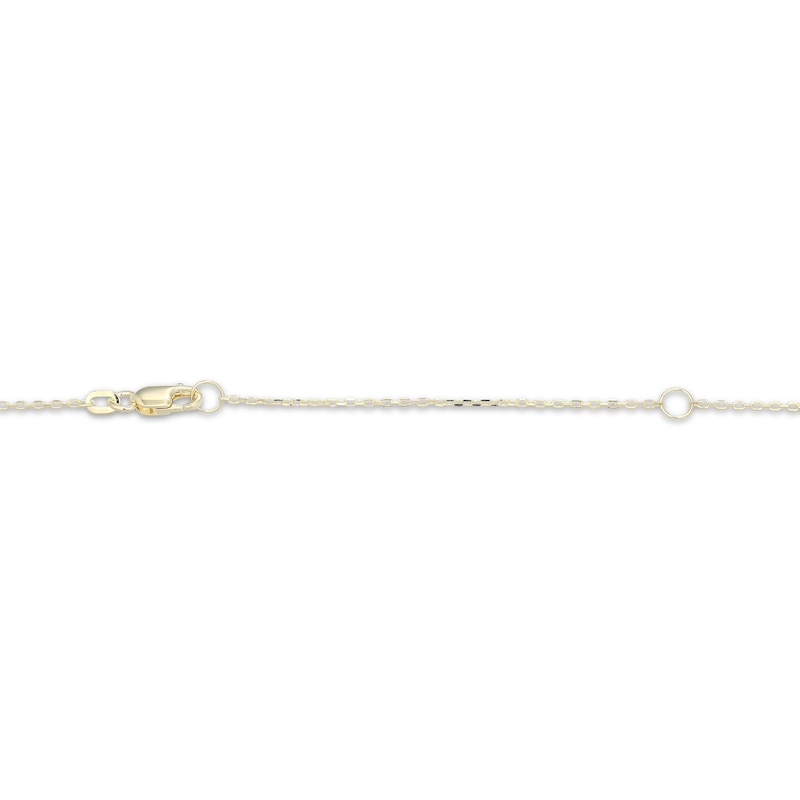 Main Image 5 of Cultured Pearl & White Lab-Created Sapphire Seashell Necklace 10K Yellow Gold 18"