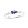 Thumbnail Image 1 of Marquise-Cut Amethyst & White Lab-Created Sapphire Ring Sterling Silver