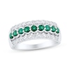 Thumbnail Image 1 of Now + Forever Natural Emerald & Diamond Anniversary Ring 1/2 ct tw 10K White Gold