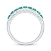 Thumbnail Image 3 of Now + Forever Natural Emerald & Diamond Anniversary Ring 1/2 ct tw 10K White Gold