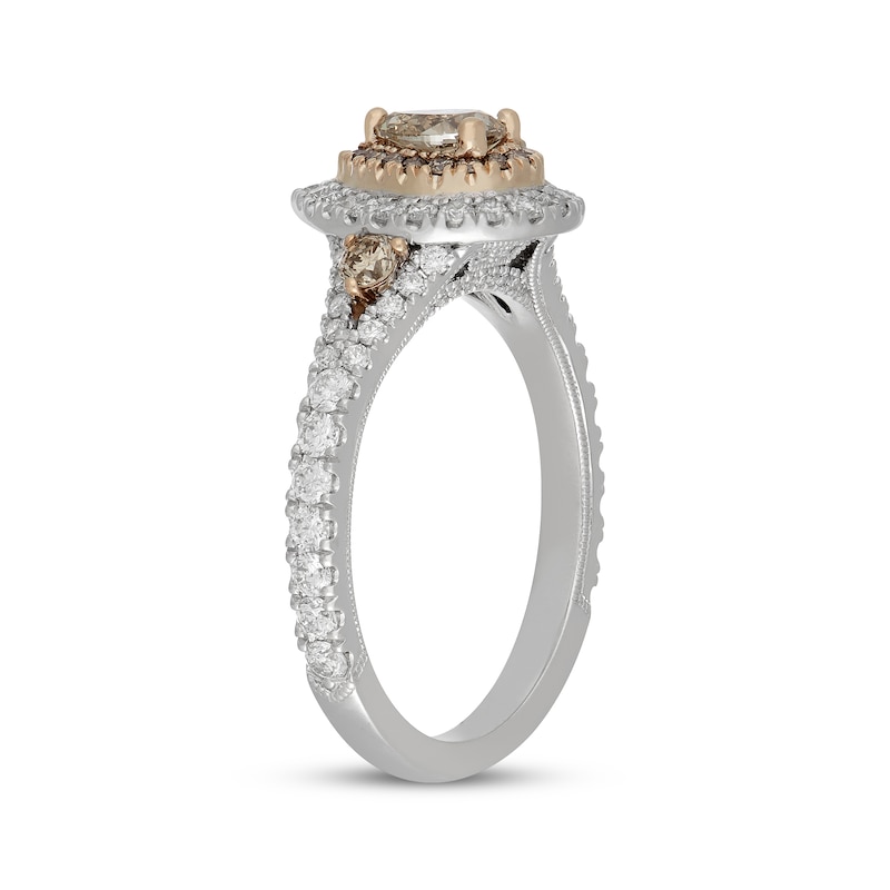 Main Image 2 of Neil Lane Desert Diamonds Pear-Shaped Double Halo Engagement Ring 1 ct tw 14K Two-Tone Gold