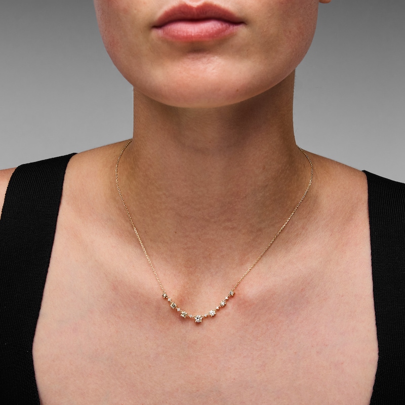 Main Image 5 of Neil Lane Desert Diamonds Graduating Necklace 1 ct tw 14K Yellow Gold 18"