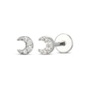 Thumbnail Image 1 of STUDIO BY KAY White Lab-Created Sapphire Crescent Moon Stud Earrings Sterling Silver