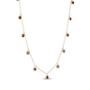 Thumbnail Image 2 of STUDIO BY KAY Lab-Created Ruby Bezel-Set Dangle Station Necklace 24K Yellow Gold Vermeil Sterling Silver 18"