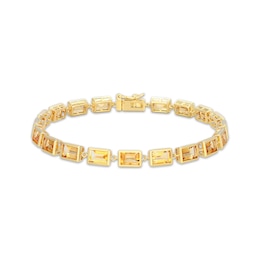 STUDIO BY KAY Baguette-Cut Citrine Bracelet 24K Yellow Gold Vermeil Sterling Silver 7.25"