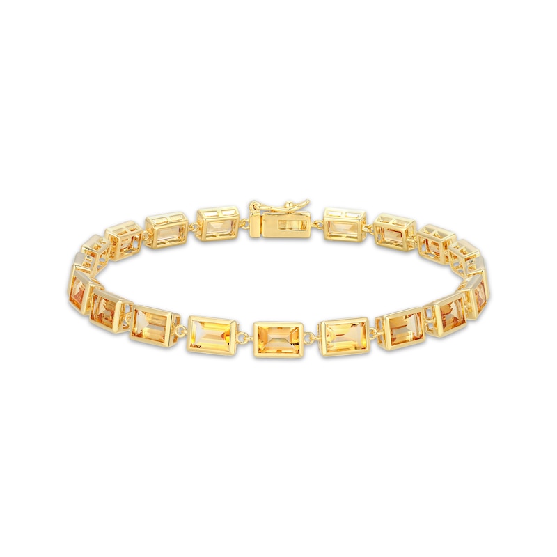 Main Image 1 of STUDIO BY KAY Baguette-Cut Citrine Bracelet 24K Yellow Gold Vermeil Sterling Silver 7.25"