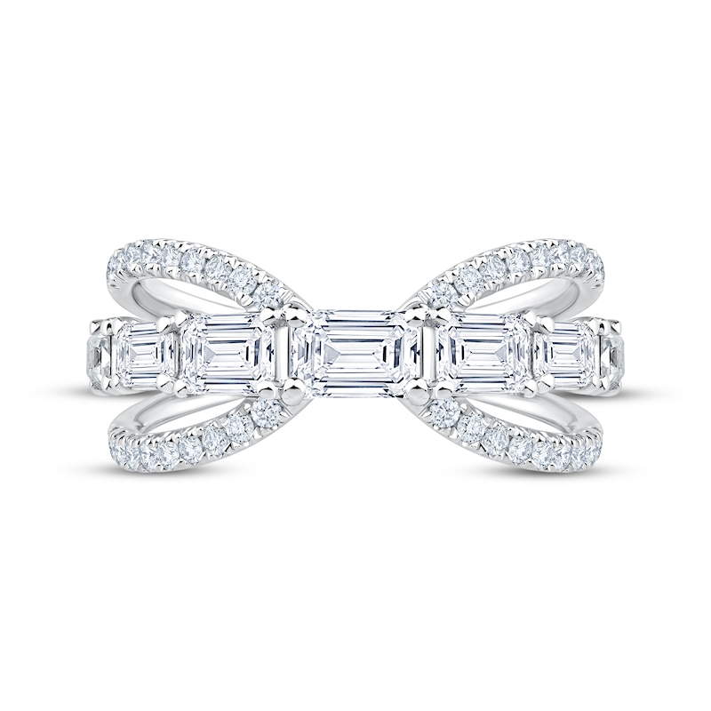 Main Image 3 of KAY Lab-Grown Diamonds Emerald-Cut & Round-Cut Fashion Ring 1-3/4 ct tw 10K White Gold
