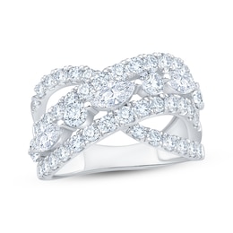 KAY Lab-Grown Diamonds Marquise & Round-Cut Crossover Fashion Ring 2-1/2 ct tw 10K White Gold