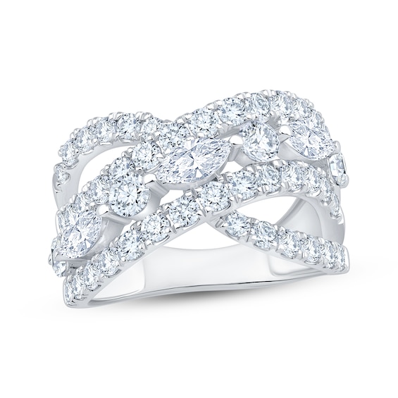 KAY Lab-Grown Diamonds Marquise & Round-Cut Crossover Fashion Ring 2-1/2 ct tw 10K White Gold