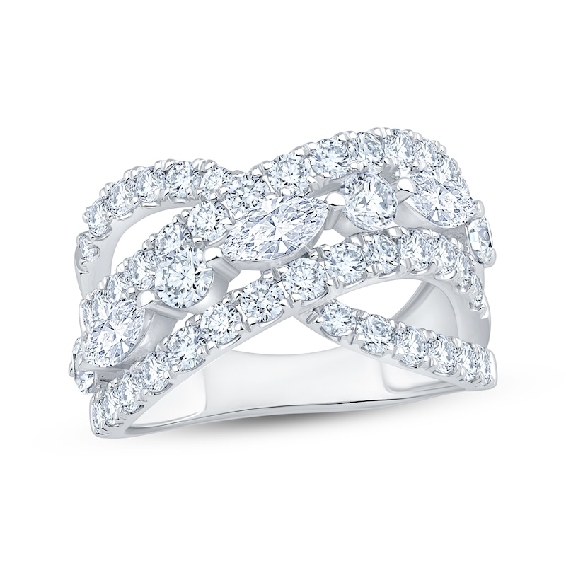 Main Image 1 of KAY Lab-Grown Diamonds Marquise & Round-Cut Crossover Fashion Ring 2-1/2 ct tw 10K White Gold