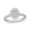 Thumbnail Image 1 of Neil Lane Oval-Cut Diamond Double Halo Engagement Ring 5/8 ct tw 14K White Gold