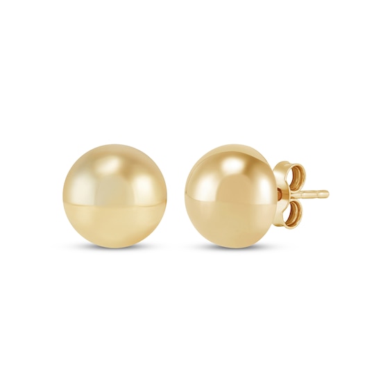 Half-Ball Stud Earrings 14K Yellow Gold 8mm