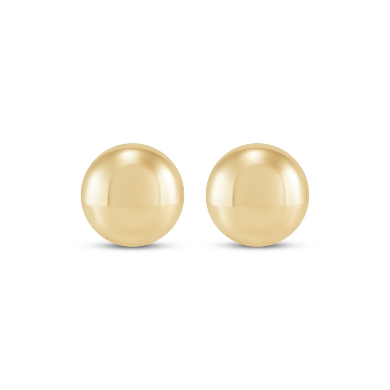 Main Image 2 of Flat Ball Stud Earrings 14K Yellow Gold 8mm