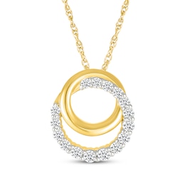 KAY Lab-Grown Diamonds Interlocking Circles Necklace 1/3 ct tw 10K Yellow Gold 18"