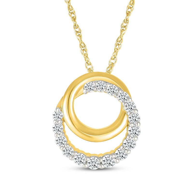 Main Image 1 of KAY Lab-Grown Diamonds Interlocking Circles Necklace 1/3 ct tw 10K Yellow Gold 18"